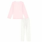 بيجامة بالشعار باللون الزهرى والابيض للبنات, 1, hi-res