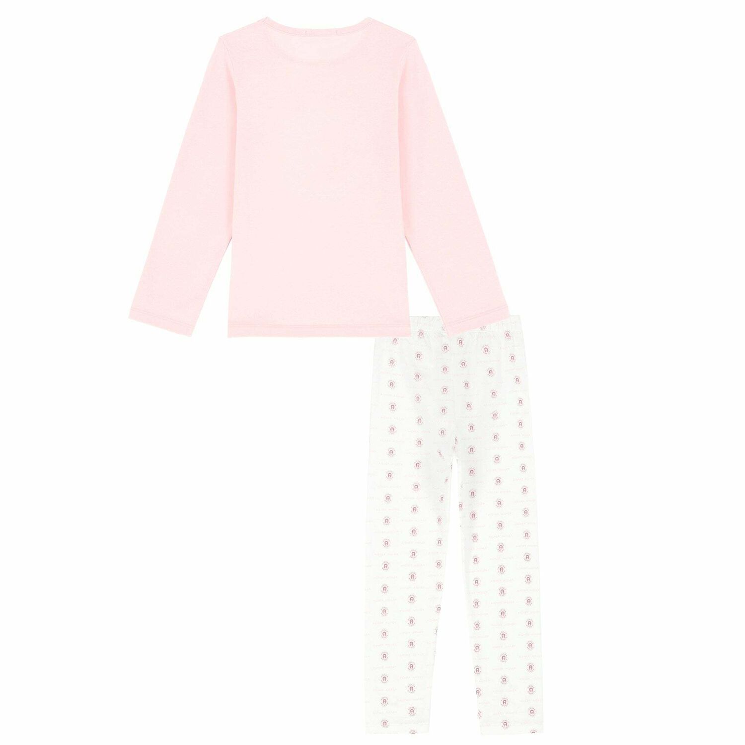 بيجامة بالشعار باللون الزهرى والابيض للبنات, 1, hi-res image number null