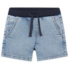 Younger Boys Blue Denim Shorts, 2, hi-res