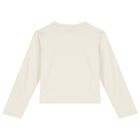 Girls Ivory Logo Long Sleeve Top, 1, hi-res