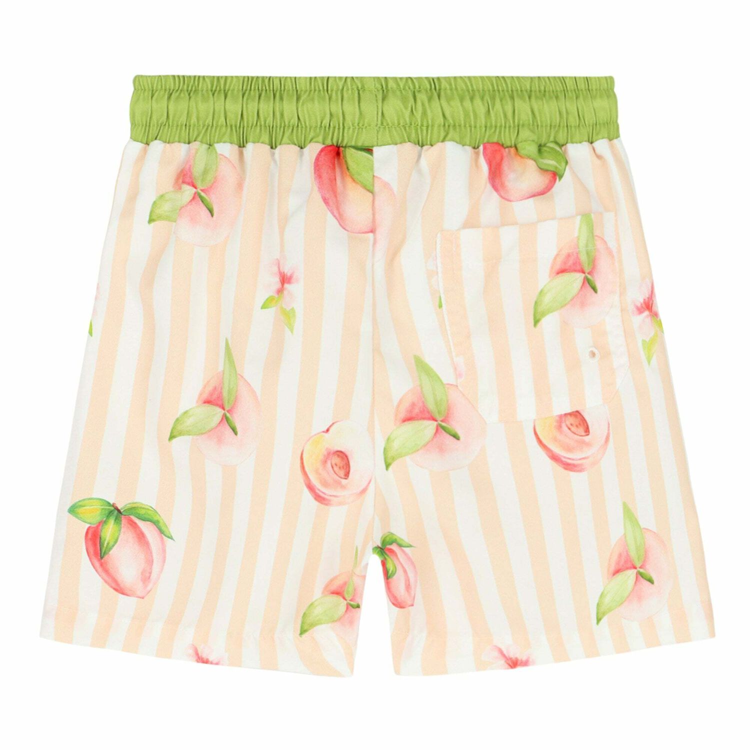 Boys Green, White & Beige Swim Shorts, 1, hi-res