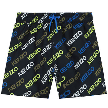 Boys Black Logo Swim Shorts