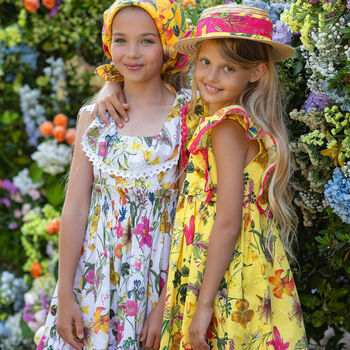 Girls Yellow Floral Dress