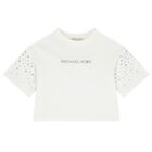 Girls White Logo T-Shirt, 1, hi-res