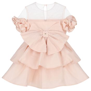 Girls Pink Bow Dress