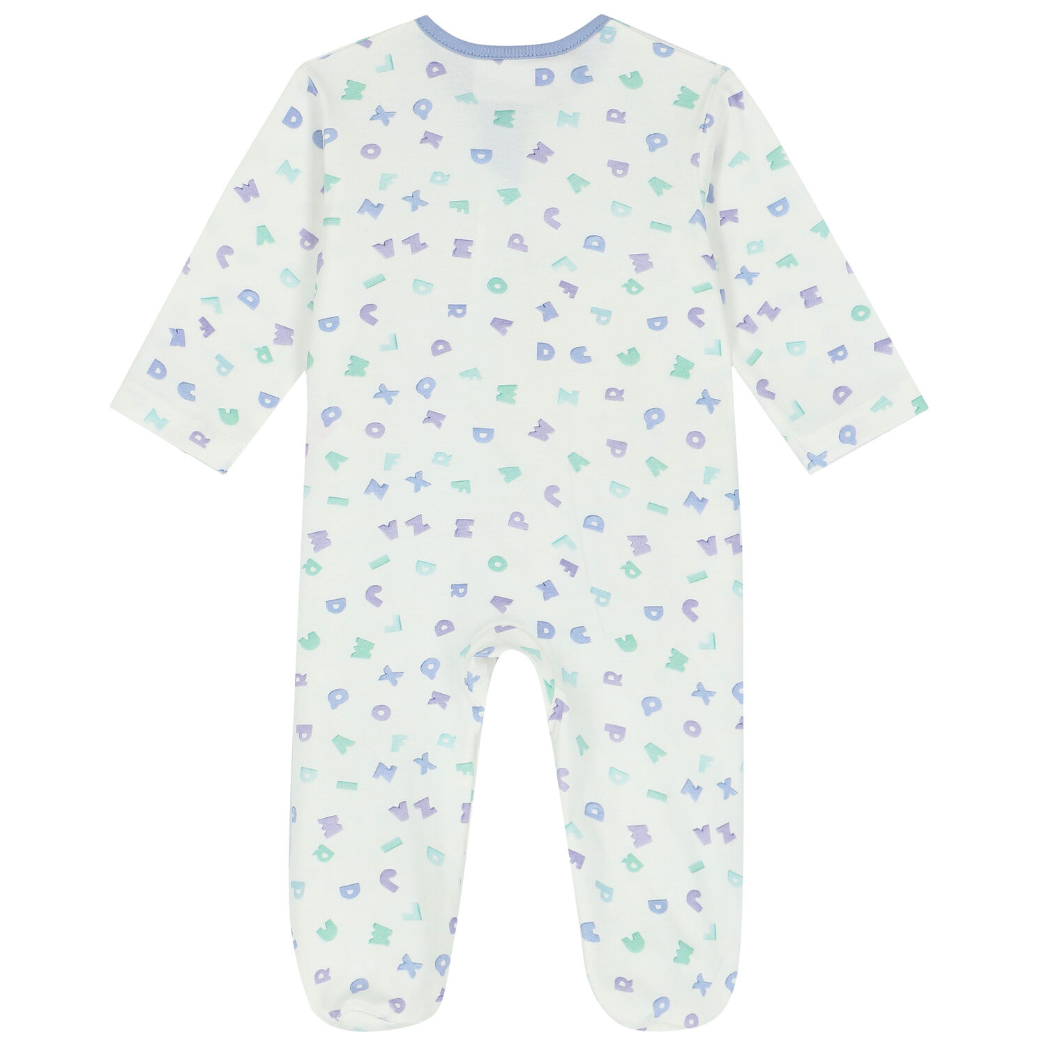 افرول بطبعة حروف باللون العاجى والازرق للاولاد, 2, hi-res image number null