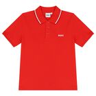 Boys Red Logo Polo Shirt, 4, hi-res