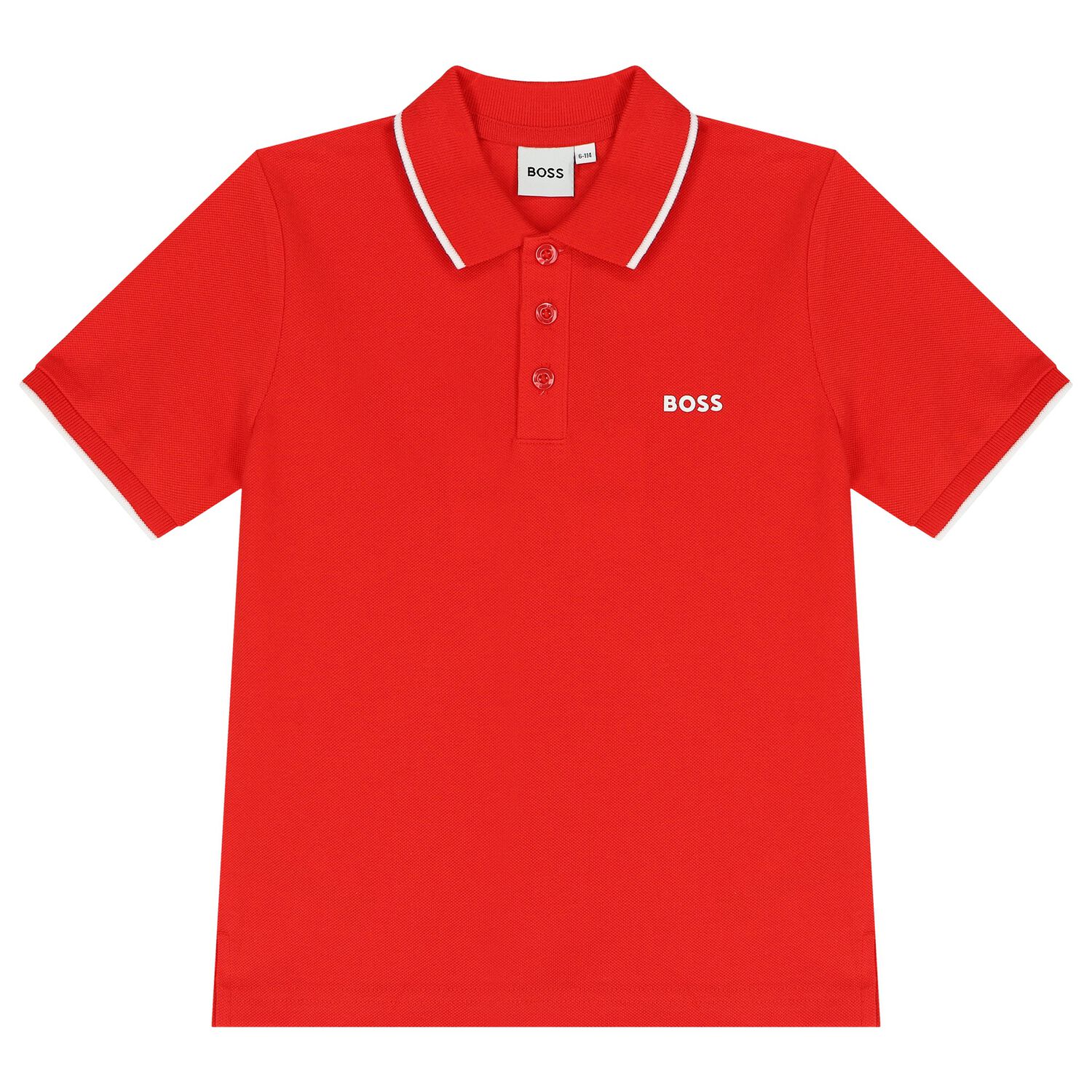 Boys Red Logo Polo Shirt, 4, hi-res image number null
