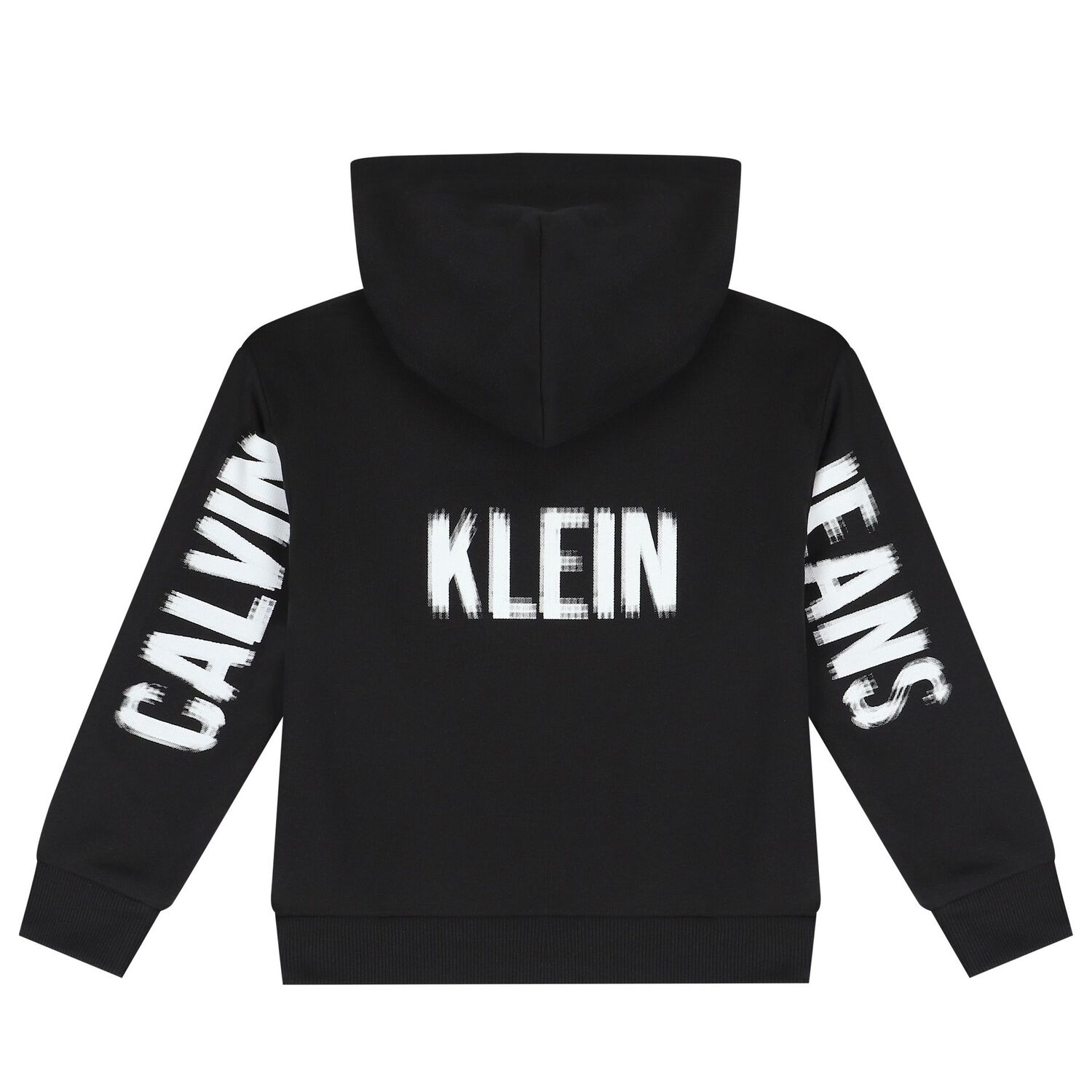 Boys Black Logo Hooded Top, 1, hi-res