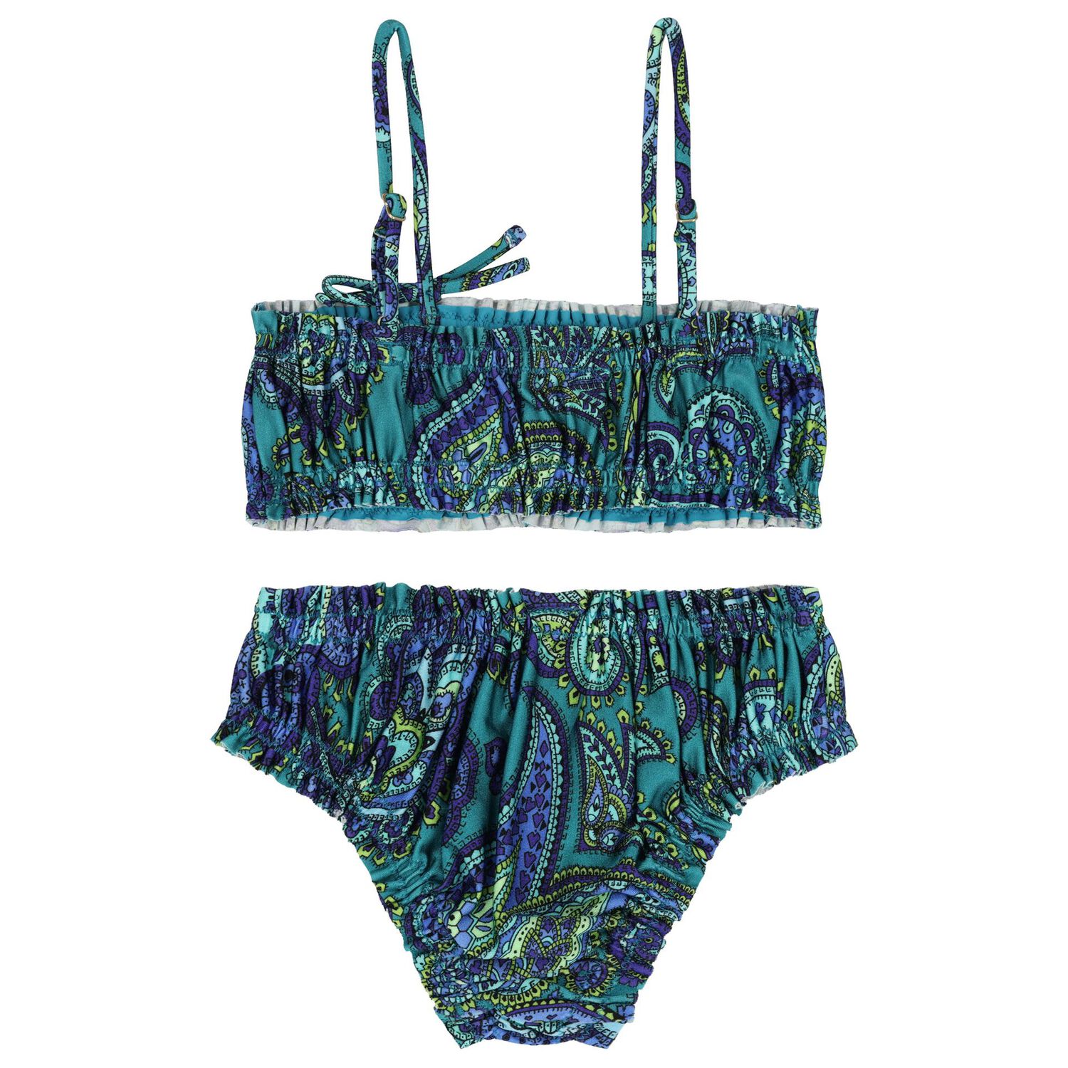 Girls Blue & Green Paisley Bikini, 1, hi-res