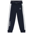 Boys Navy Blue Logo Joggers, 1, hi-res