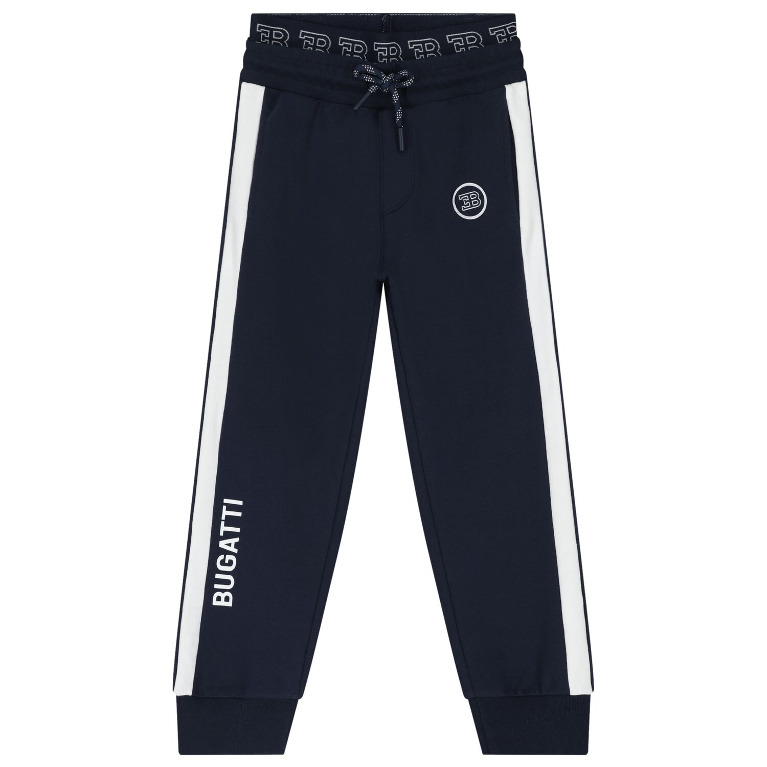 Boys Navy Blue Logo Joggers, 1, hi-res