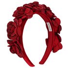 Girls Red Diamante Flower Headband, 1, hi-res