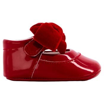 Baby Red Bow Leather Pre Walker Shoes