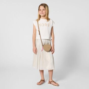 Girls Ivory Logo Skirt