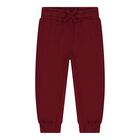 Baby Boys White & Red Teddy Bear Logo Joggers Set, 1, hi-res