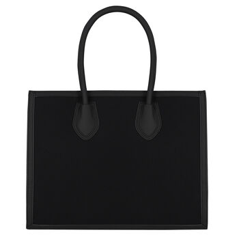 Girls Black & White Logo Tote Bag
