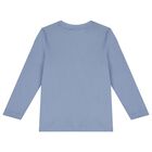 Boys Blue Logo Long Sleeve Top, 1, hi-res