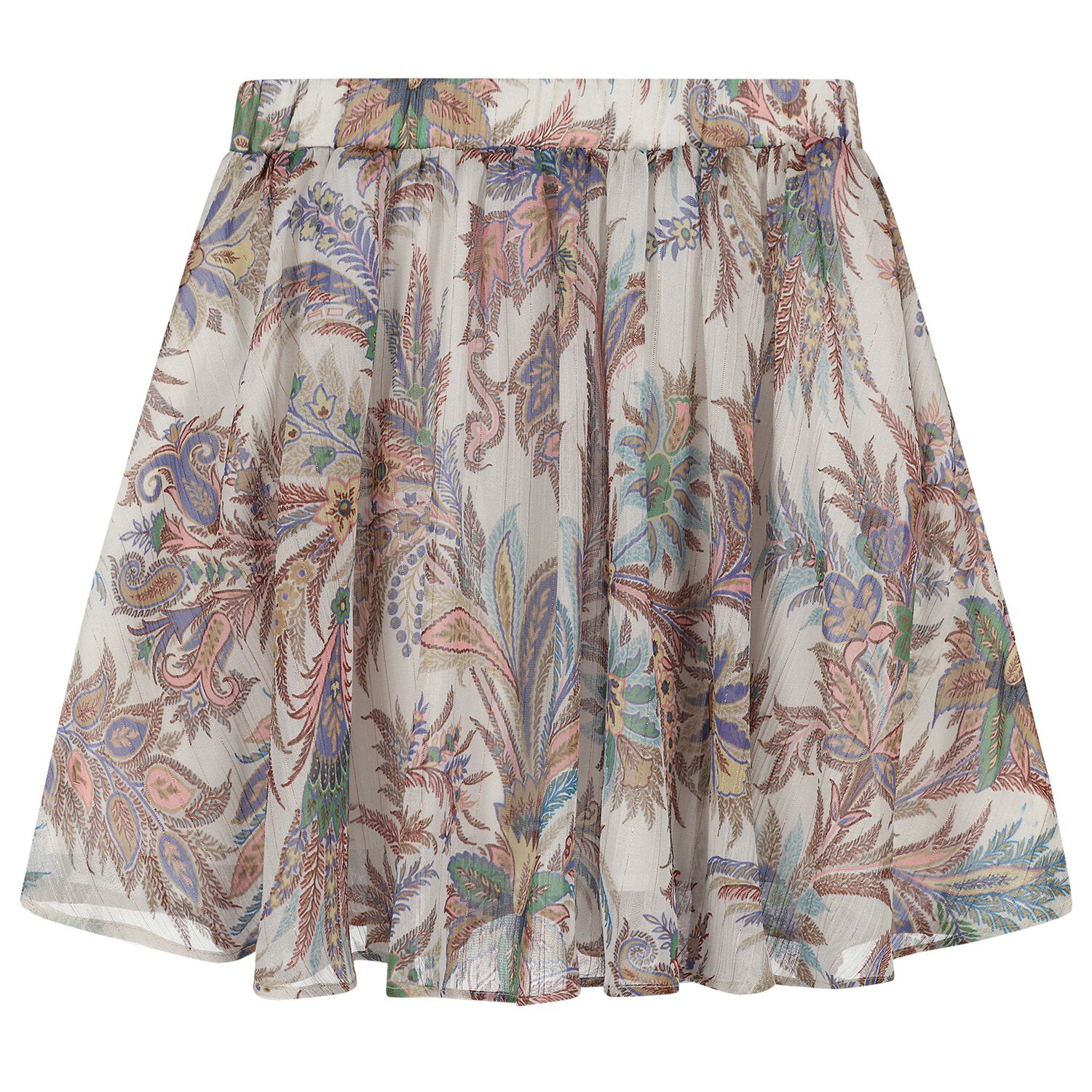 Girls Beige Paisley Skirt, 1, hi-res