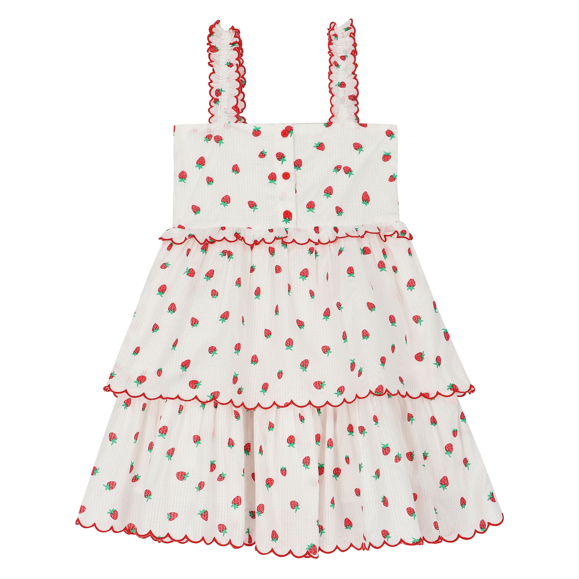 Stella McCartney Girls White Red Strawberry Dress Junior