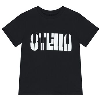 تيشيرت بالشعار باللون الأسود للأولاد