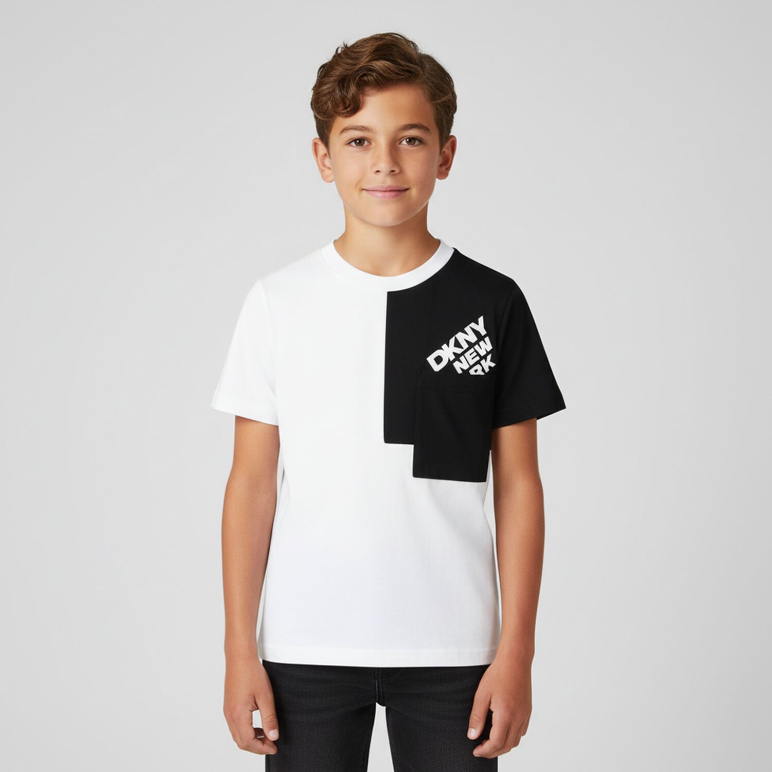 White & Black Logo T-Shirt, 1, hi-res image number null