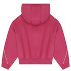 Girls Pink Logo Hooded Top, 2, hi-res