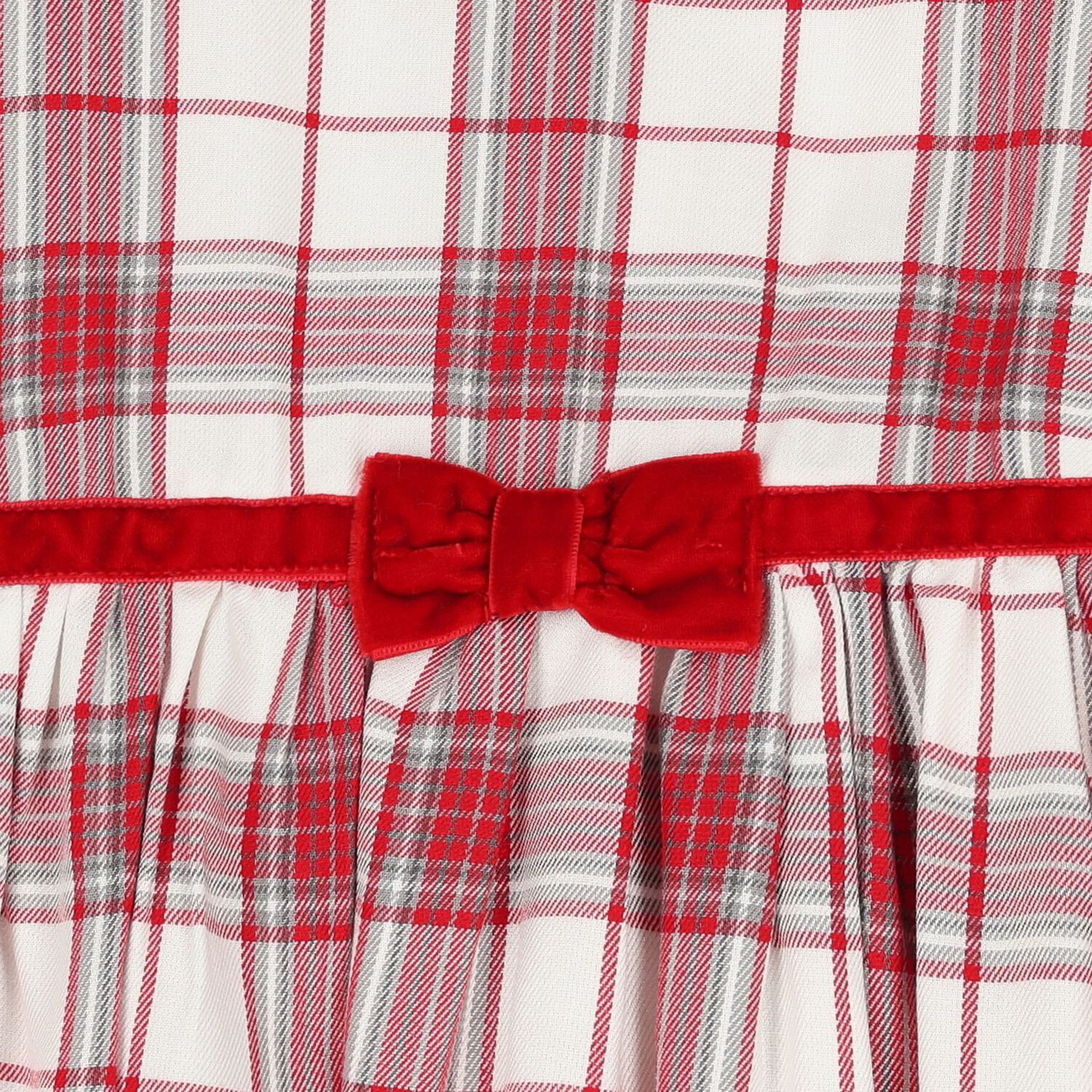 Girls White & Red Tartan Dress, 1, hi-res image number null