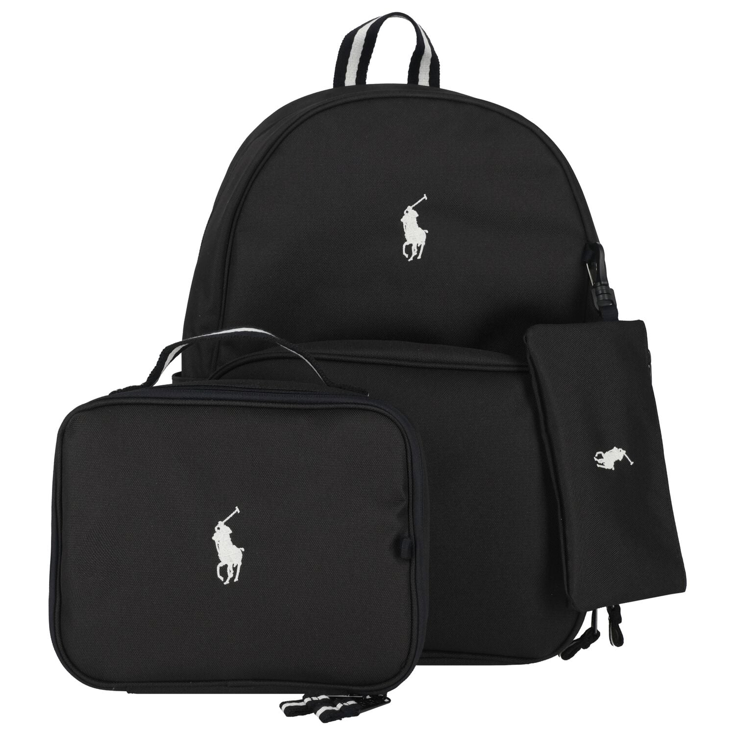 Boys Black Canvas 3 Piece Backpack ( 44cm ), 1, hi-res