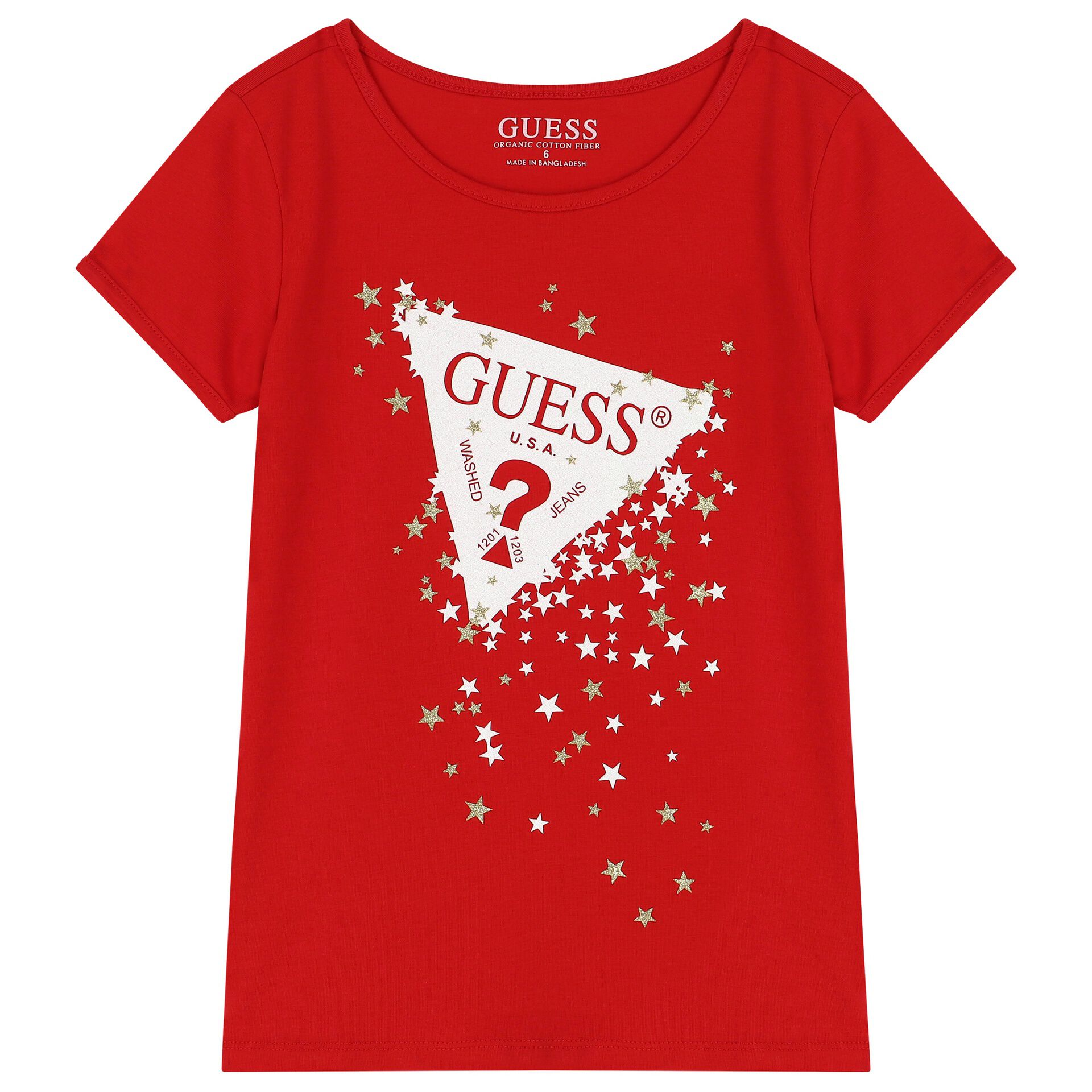Guess red triangle t shirt outlet