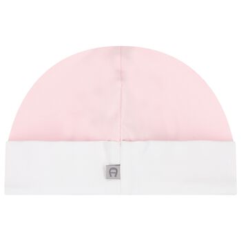 Baby Girls Pink & White Logo Hat