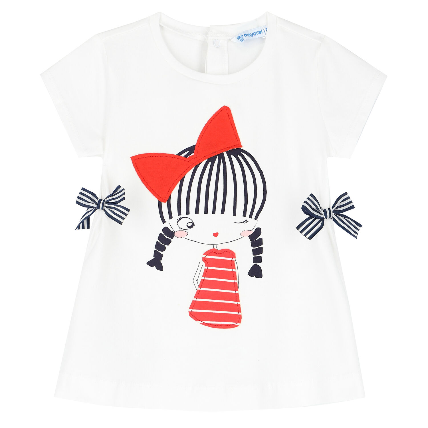 Younger Girls White, Navy & Red Leggings Set, 1, hi-res image number null