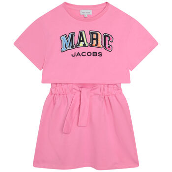 Girls Pink Logo Dress