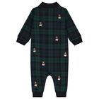 Baby Boys Green & Black Tartan Romper, 1, hi-res