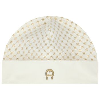 Ivory & Gold Logo Baby Hat