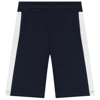 Younger Boys Navy Blue & White Logo Shorts