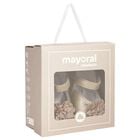 Baby Girls Beige Flower Pre Walker Shoes, 4, hi-res