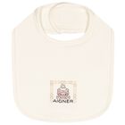 Ivory Teddy Bear Logo Baby Bib, 1, hi-res