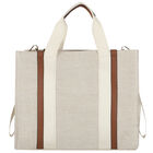Beige Logo Baby Changing Bag, 1, hi-res
