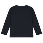 Boys Navy Blue Long Sleeve Top, 1, hi-res
