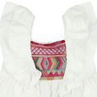 Younger Girls White Ruffled Dress, 1, hi-res