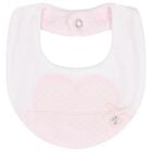 مريلة أطفال بطبعة قلب باللون الابيض والوردي للبنات, 2, hi-res