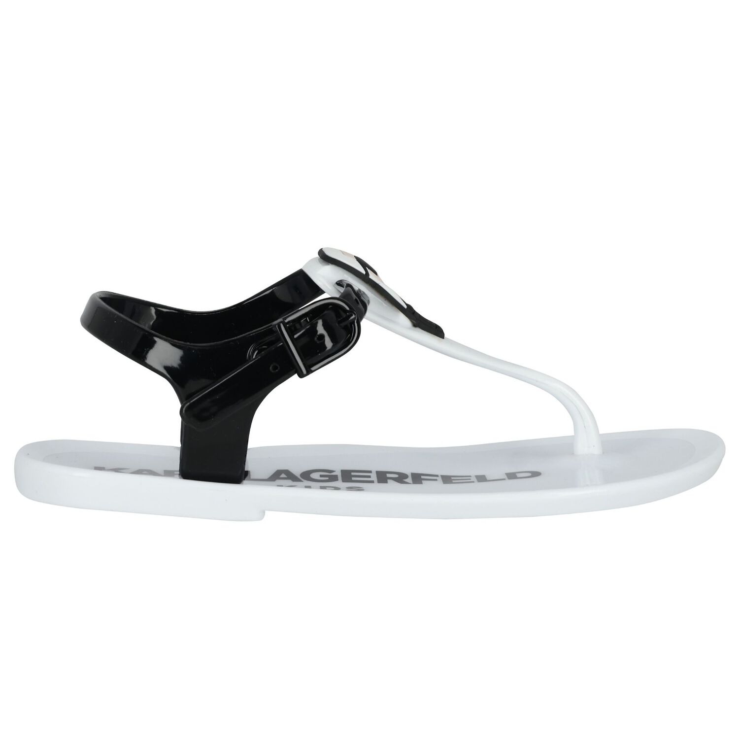 Girls White Karl & Choupette Jelly Sandals, 2, hi-res