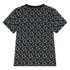 Younger Boys Navy Blue Logo Shorts Set, 1, hi-res