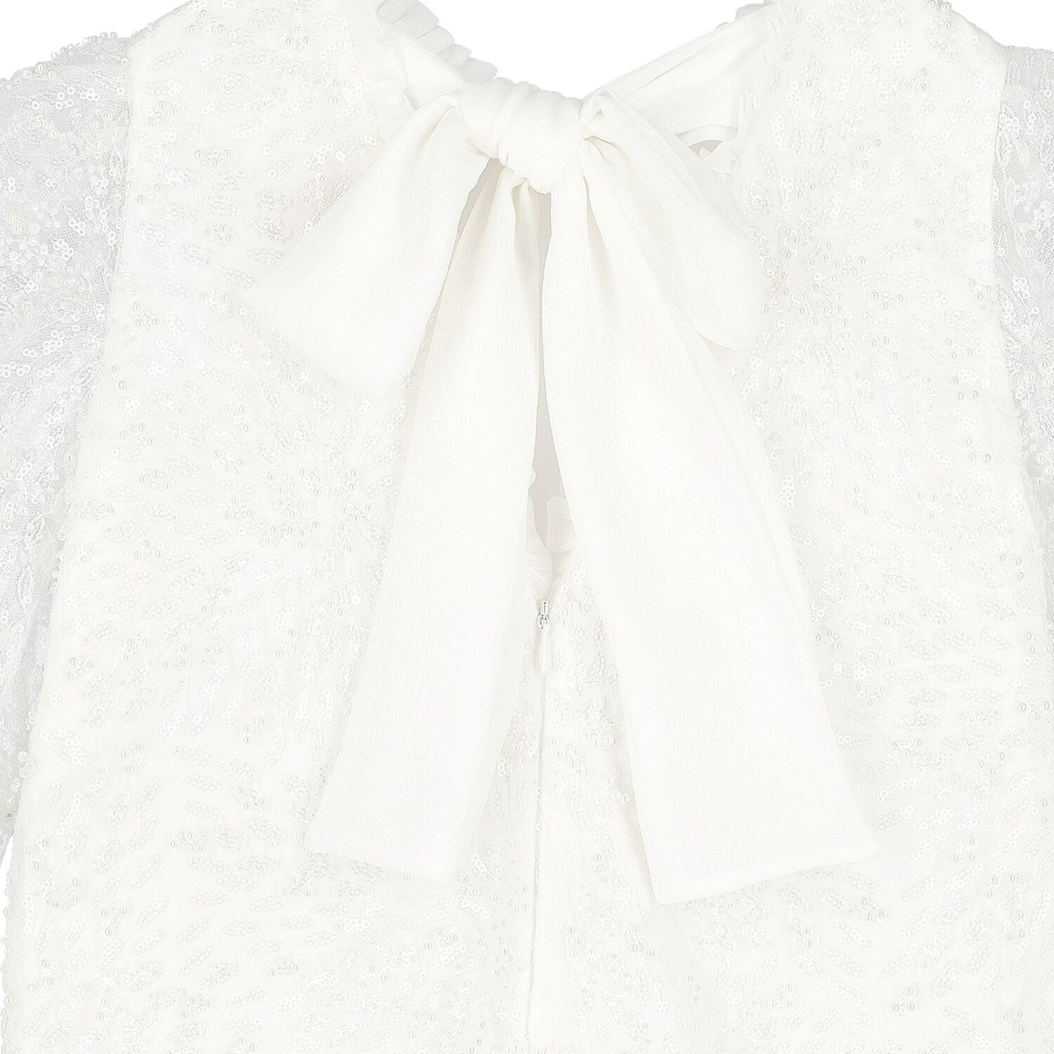 فستان تول باللون أبيض مزخرف للبنات, 1, hi-res