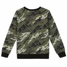 Boys Green Camouflage Sweatshirt, 1, hi-res