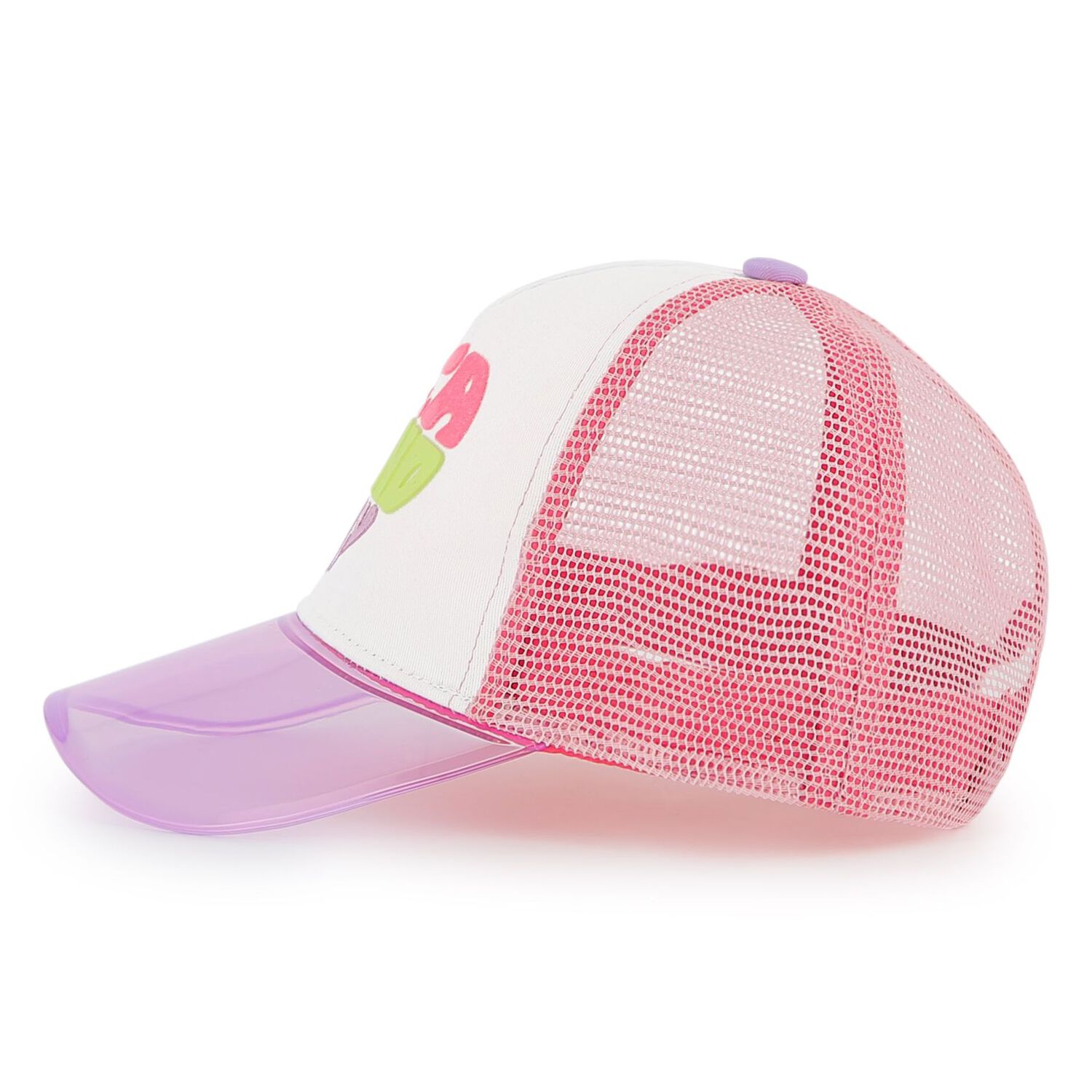Girls White & Pink Logo Cap, 1, hi-res