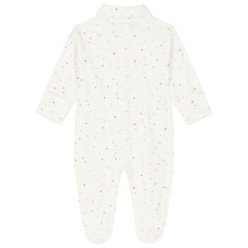 Baby Girls White & Pink Babygrow