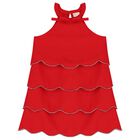 Girls Red Logo Diamante Dress , 1, hi-res