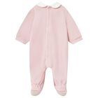 Baby Girls Pink Flower Babygrow, 1, hi-res